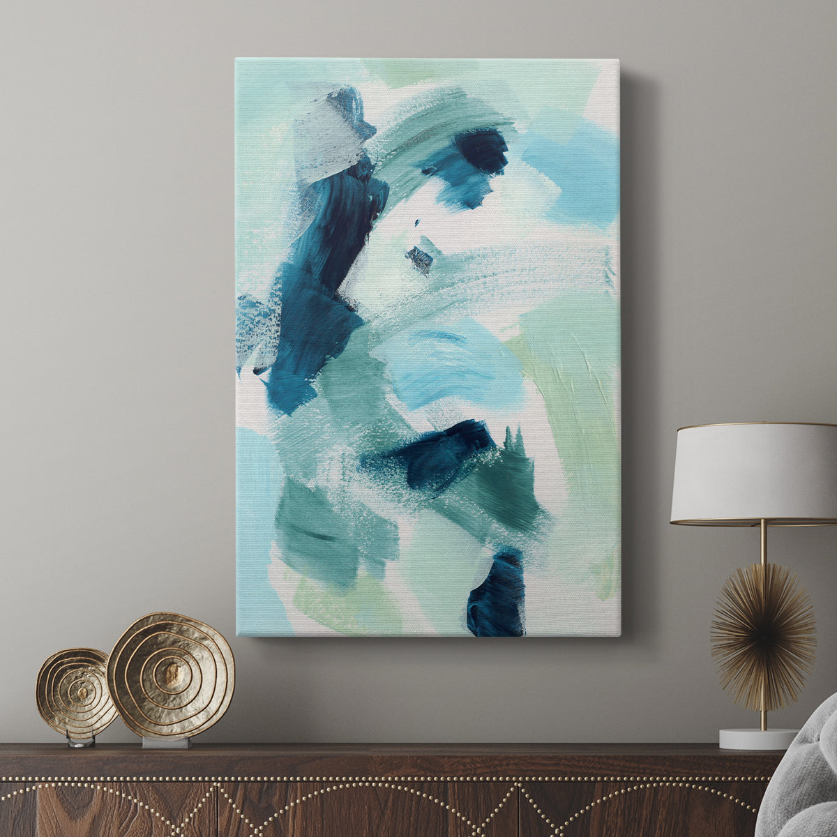Teal Composition I - Canvas Art Print