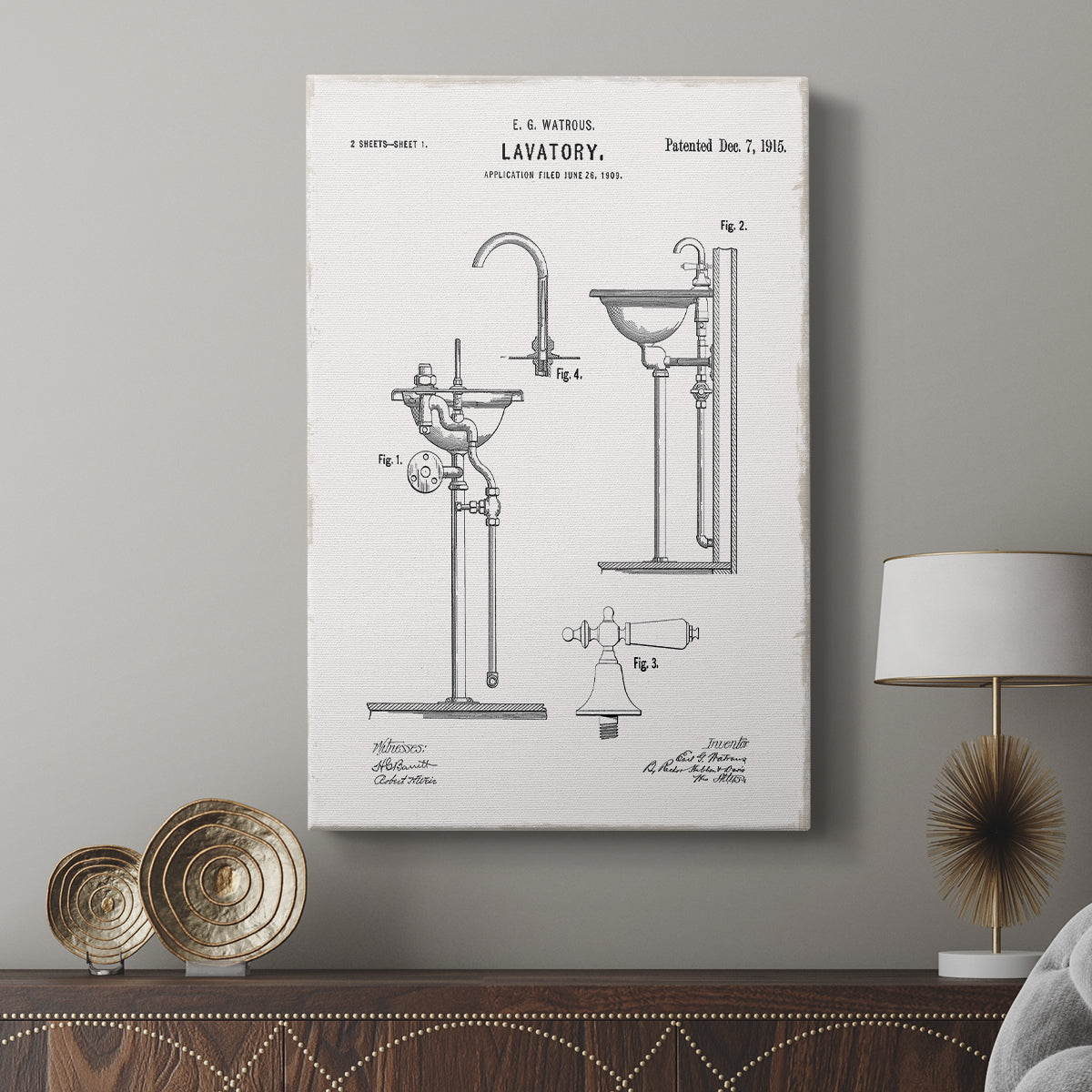 Vintage Sink II - Canvas Art Print