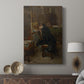 Canvas art print featuring a quiet interior scene with a painter and subtle light displayed in a modern interior space.