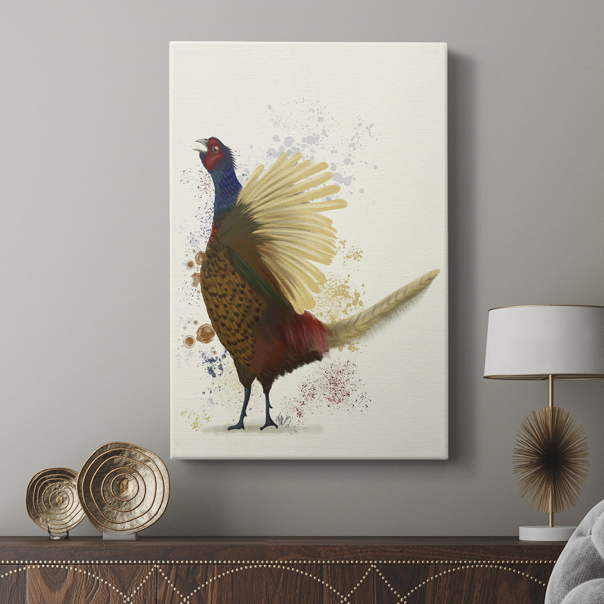 Pheasant Splash 8 - Canvas Art Print