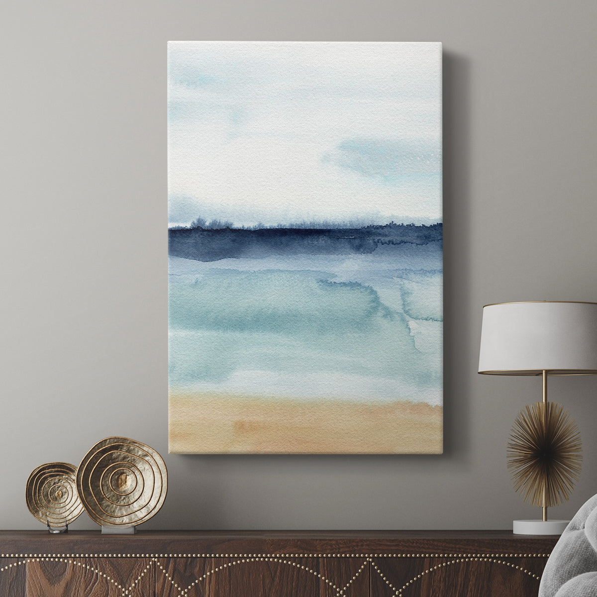 Watercolor Ocean Horizon I - Canvas Art Print