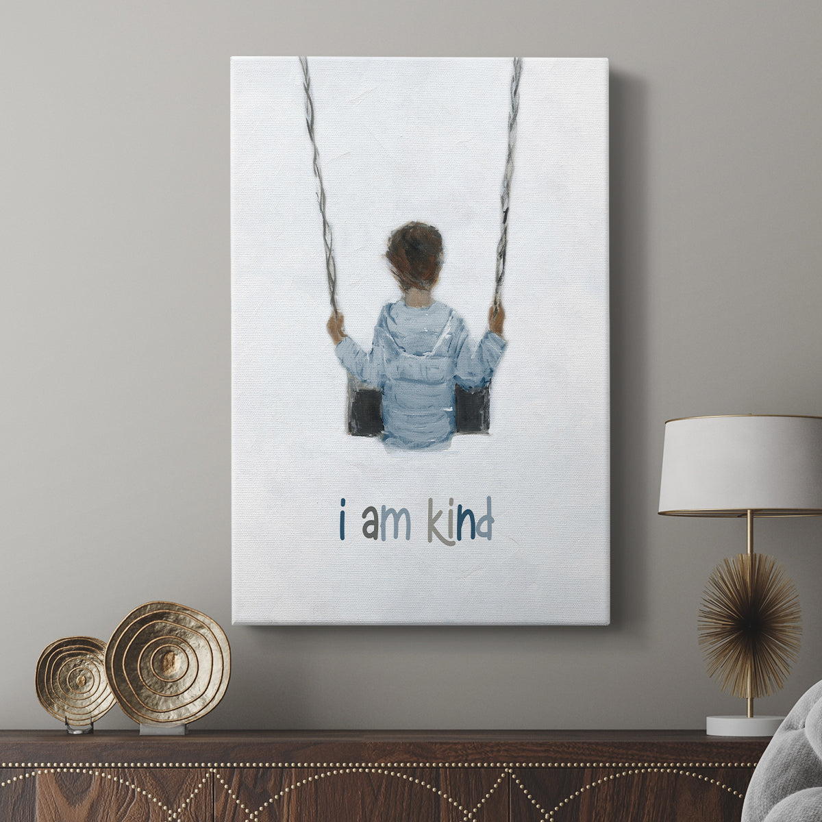 Boy on a Swing - Canvas Art Print