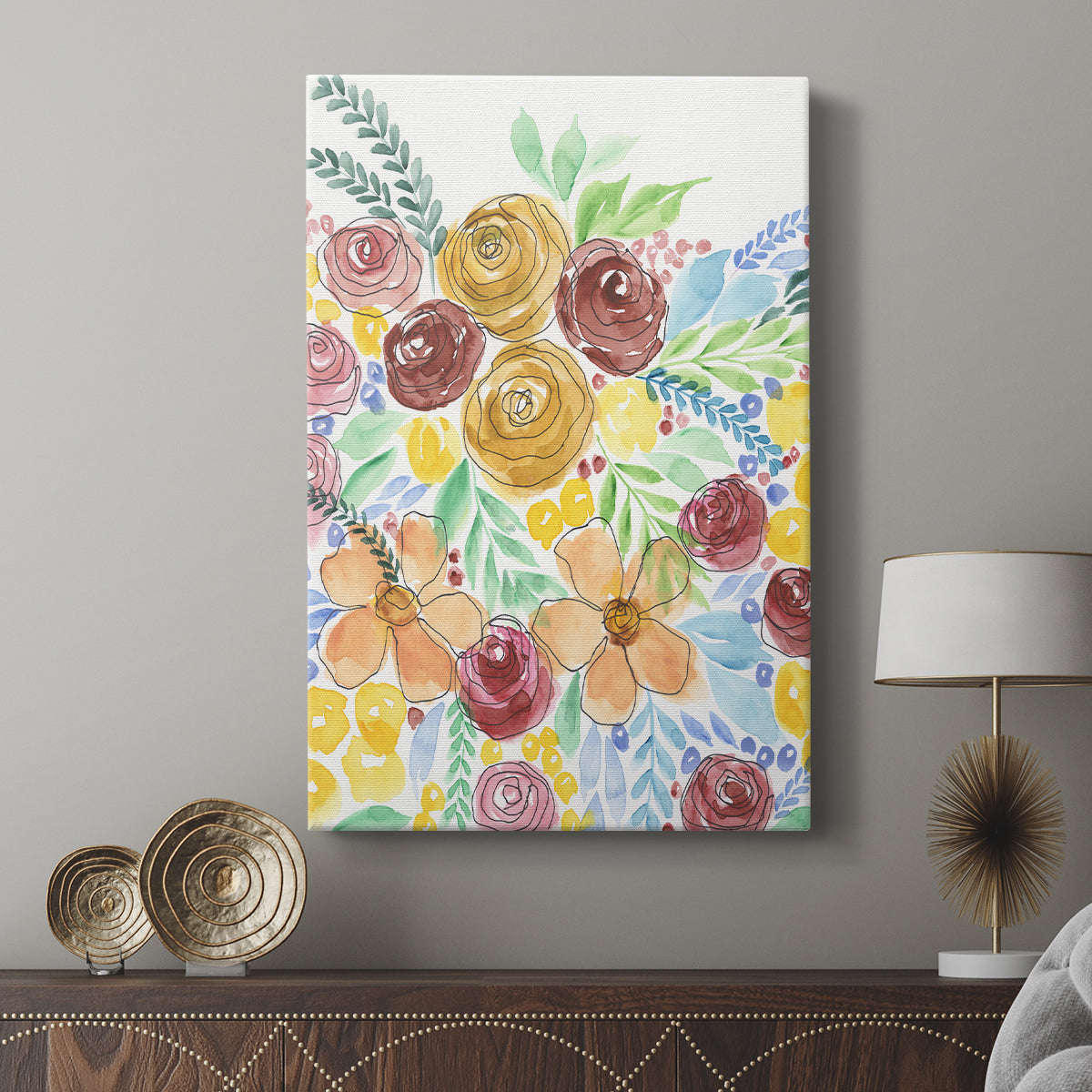 Flower Carousel I - Canvas Art Print