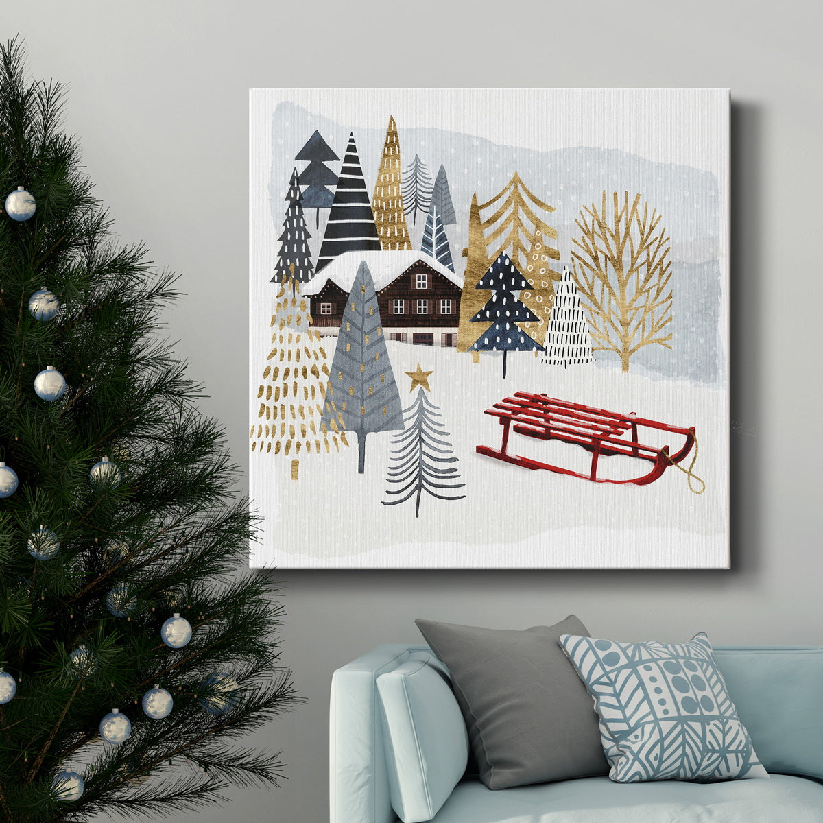 Christmas Chalet II-Premium Gallery Wrapped Canvas - Ready to Hang