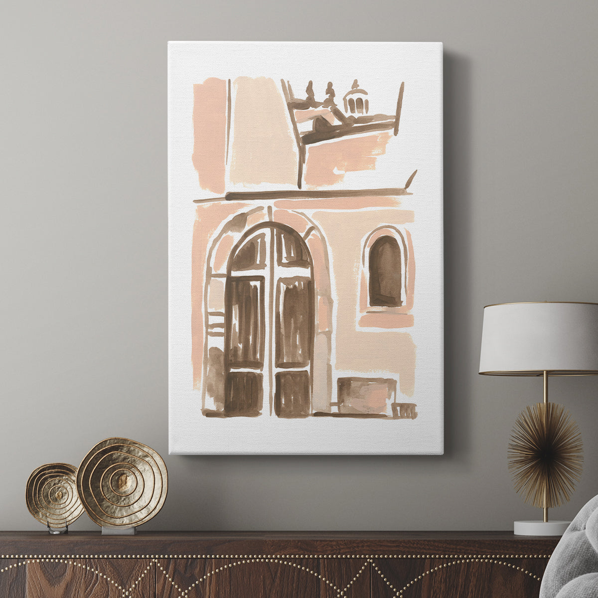 Blush Architecture Study V - Canvas Art Print
