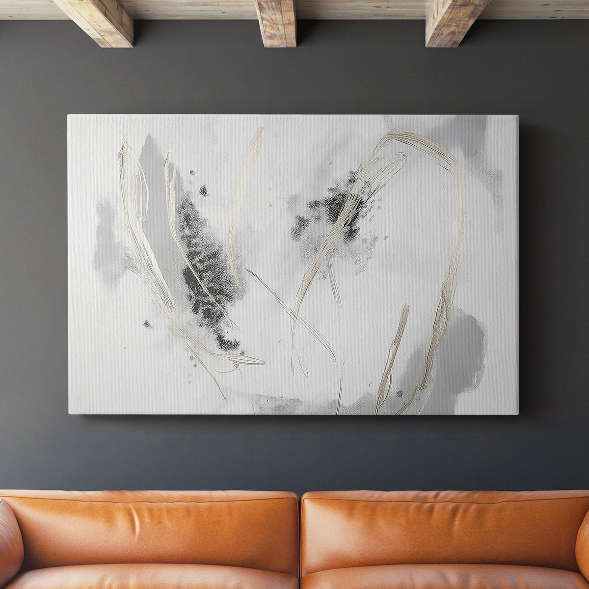 Grey Brushstrokes CXVI - Canvas Art Print