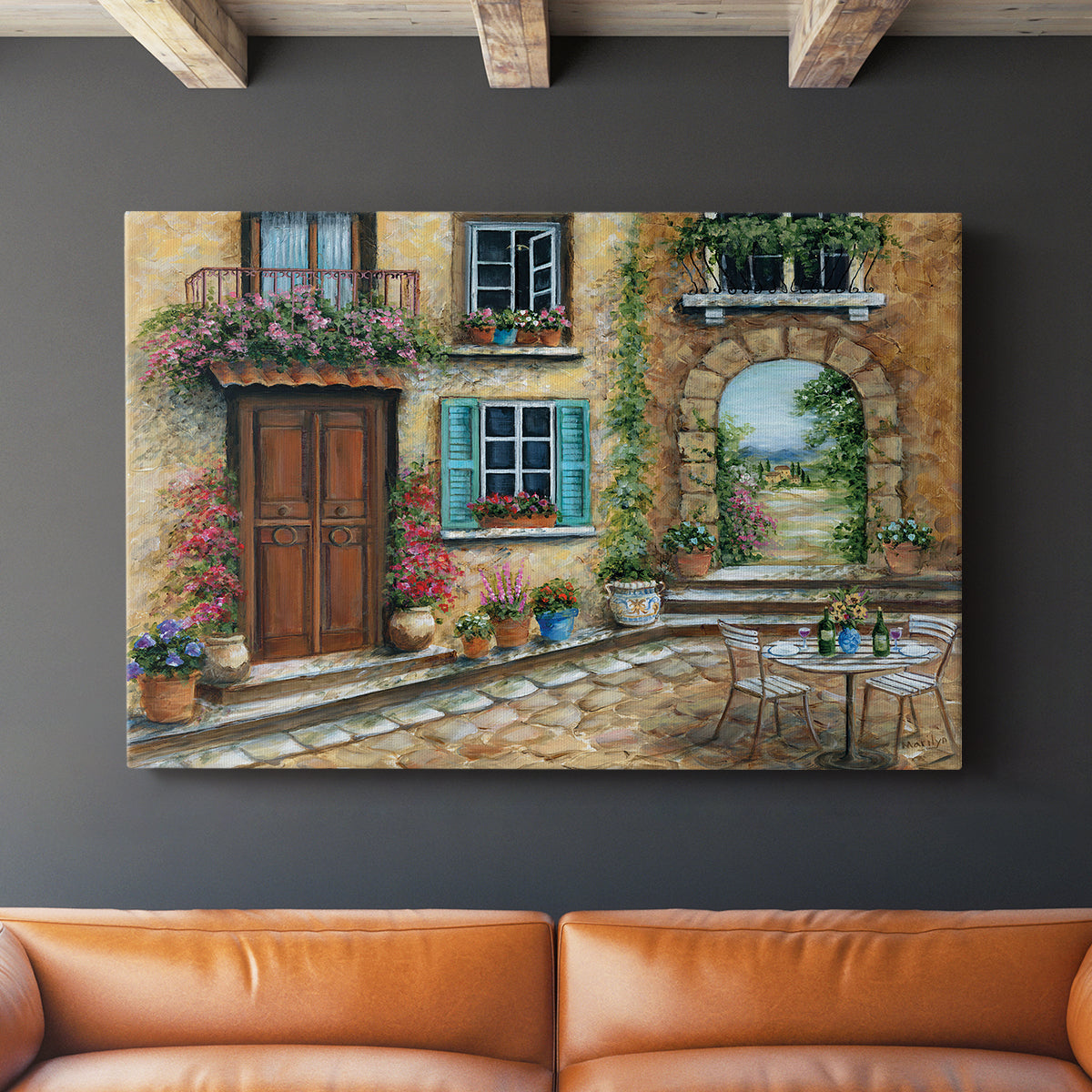 Tuscan Courtyard - Canvas Art Print