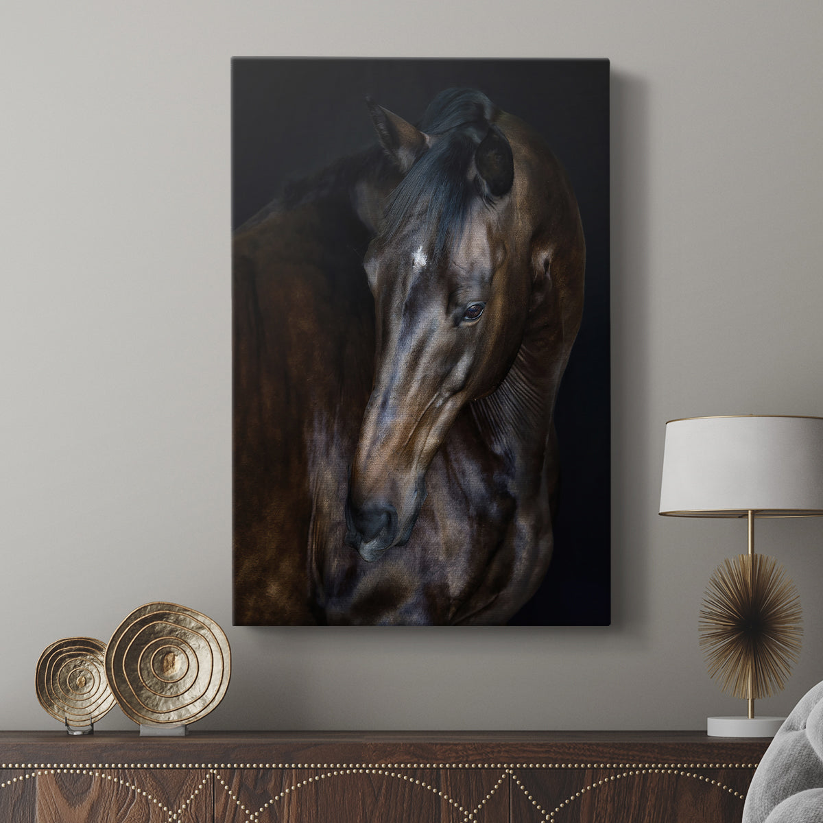 Sunlit Horses I - Canvas Art Print