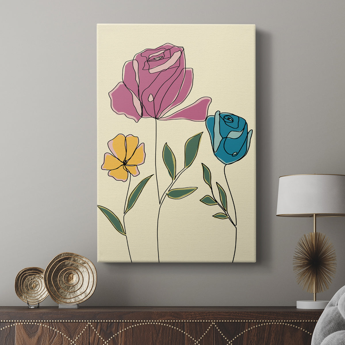 Colored Floral II - Canvas Art Print