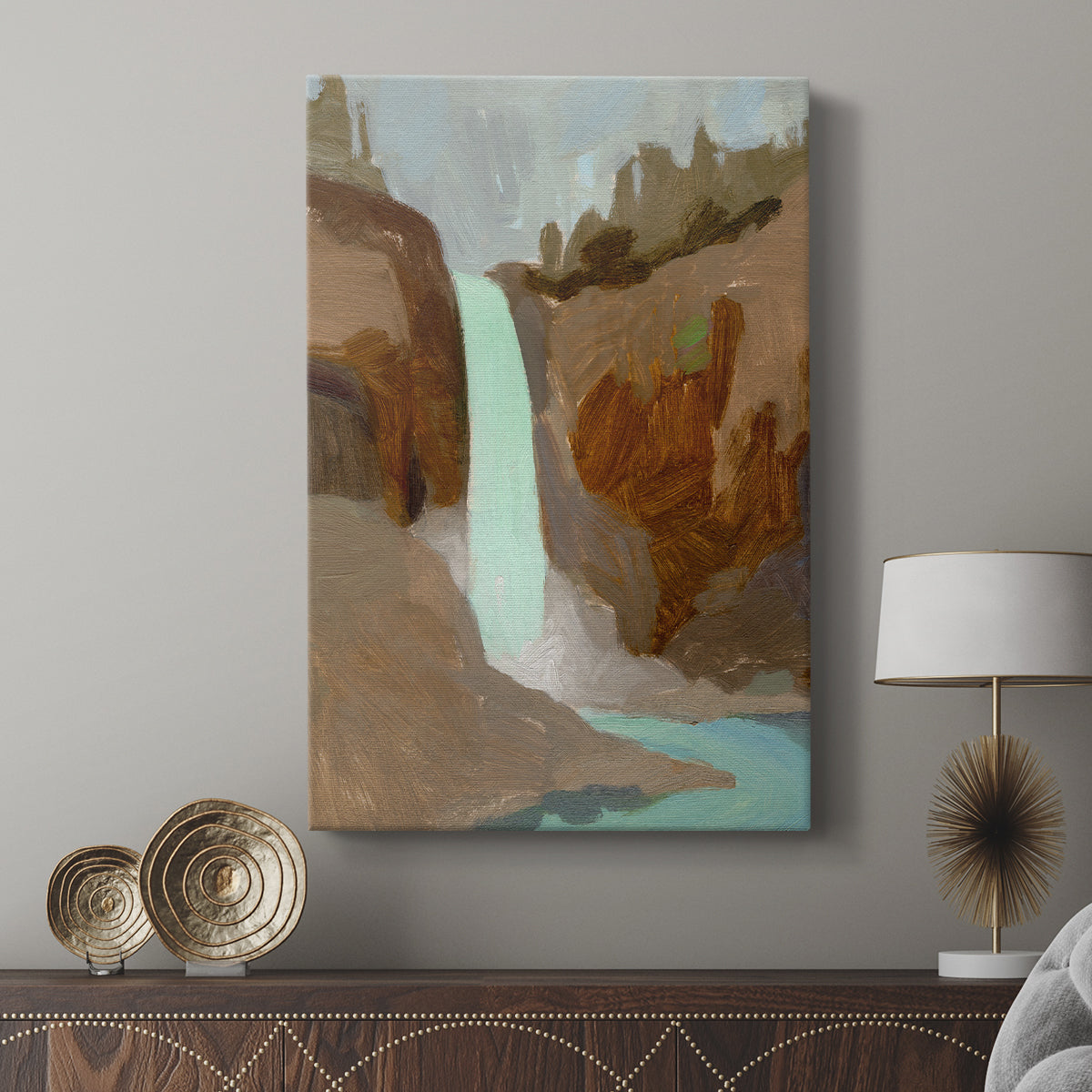 Turquoise Falls I - Canvas Art Print