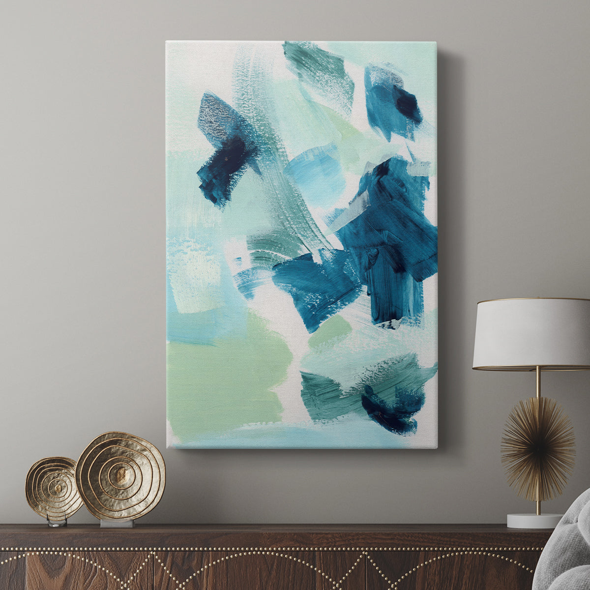 Teal Composition II - Canvas Art Print