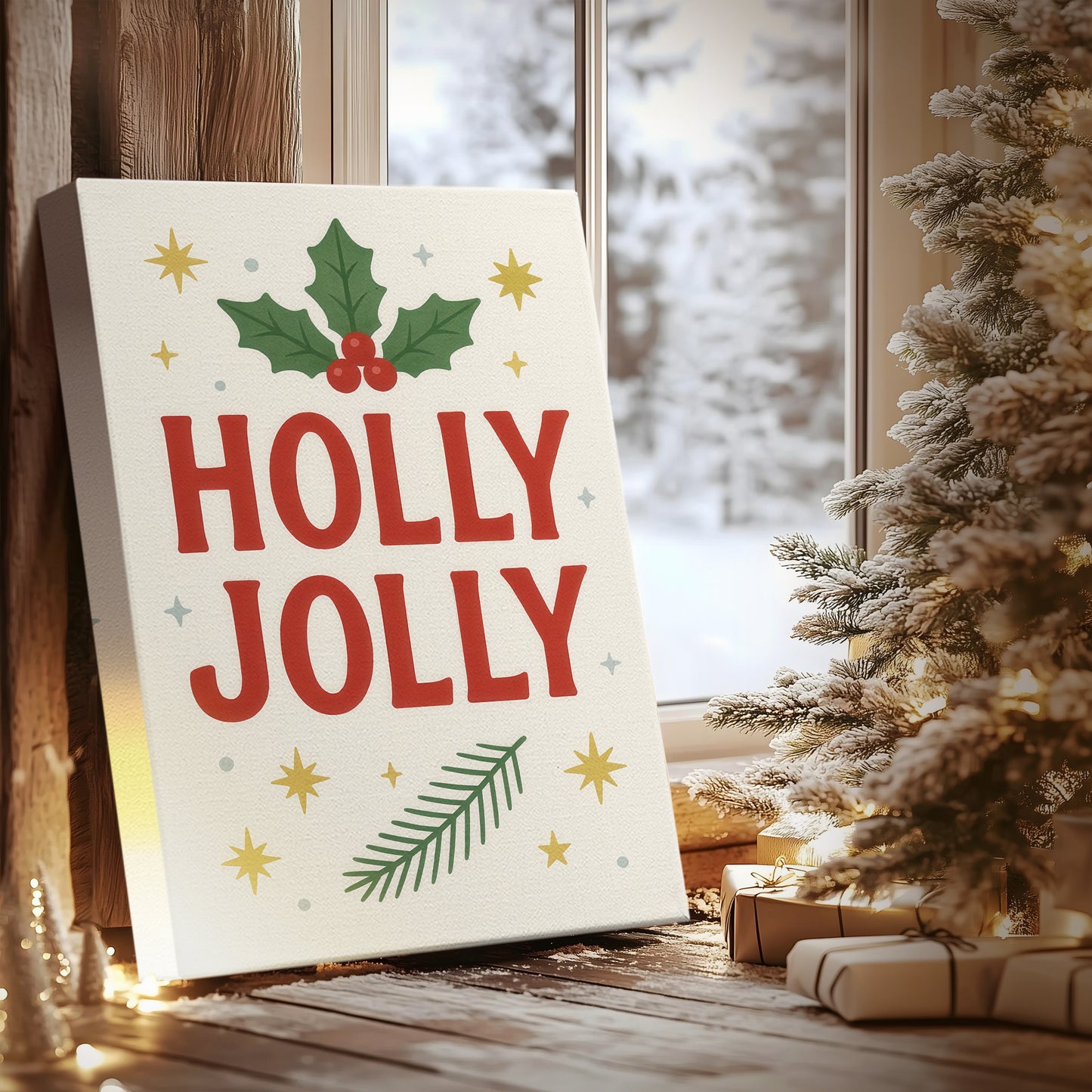 Tinsel-Gold Promise of Village - Canvas Art Print