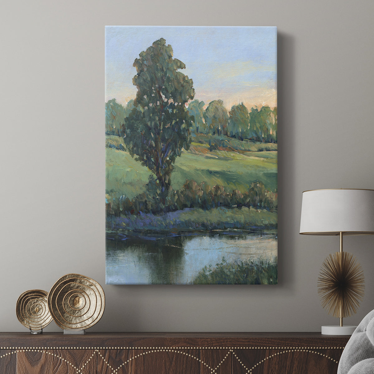 Tree by the Riverbank II - Canvas Art Print