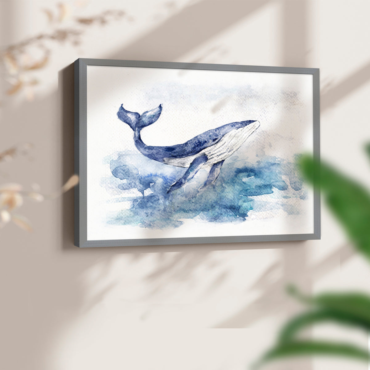 45573,whale,ocean,watercolor,painting,marine life,art,nature,blue,aquatic,surfacing,tranquil,wildlife,sea,animal,creative,illustration,water,beauty,environment,serene,ocean waves,natural habitat,fluke,graceful,peaceful,splash,oceanic,underwater,movement,glassy water,coastal,wild,ocean view,marine environment,fine art,tranquility,blue tones,fluid,Re-stickable,Nautical & Beach