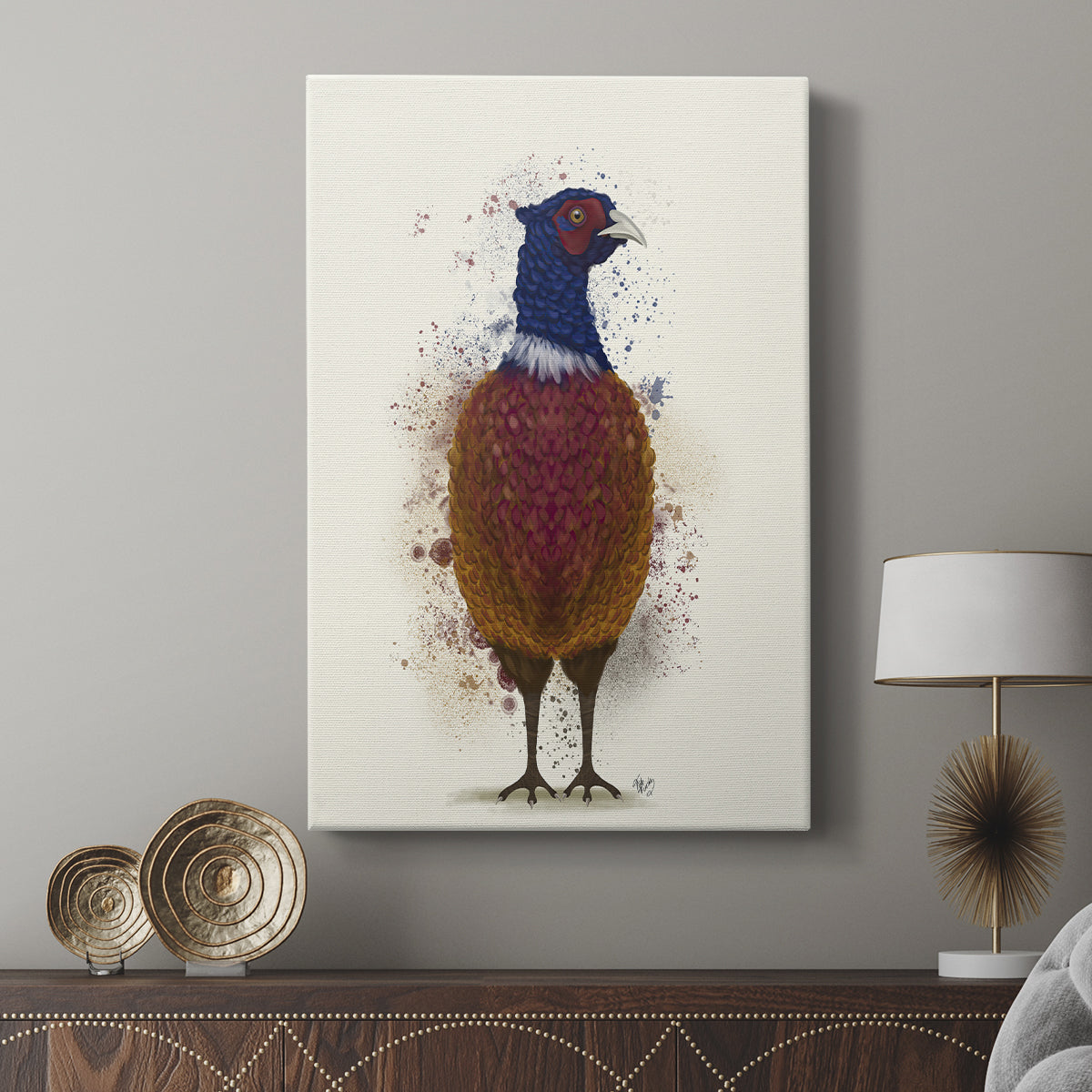 Pheasant Splash 3 - Canvas Art Print