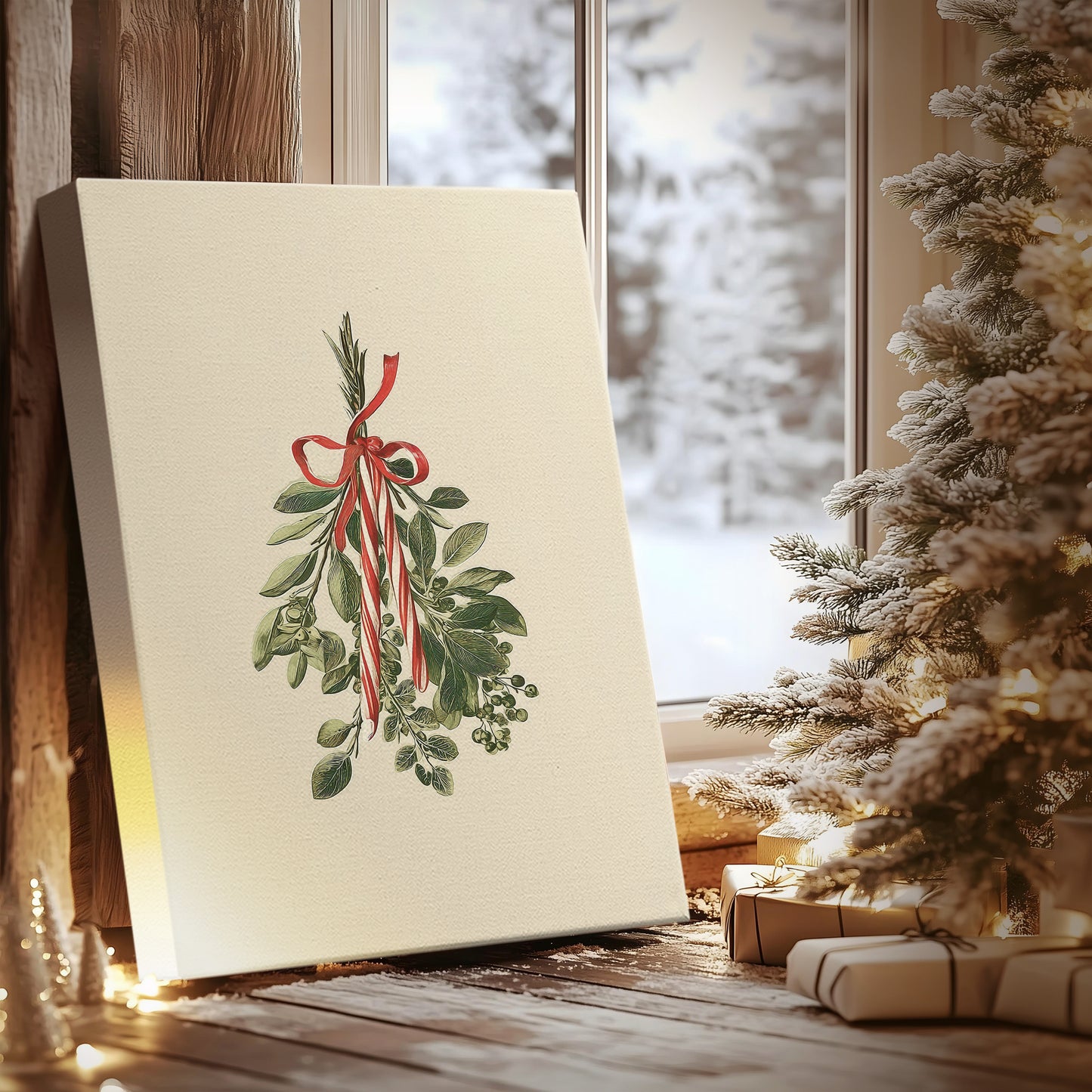 Tinsel-Gold Village Lane - Canvas Art Print