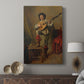 Canvas art print featuring a musical moment with a soldier and soft lighting displayed in a modern interior space.