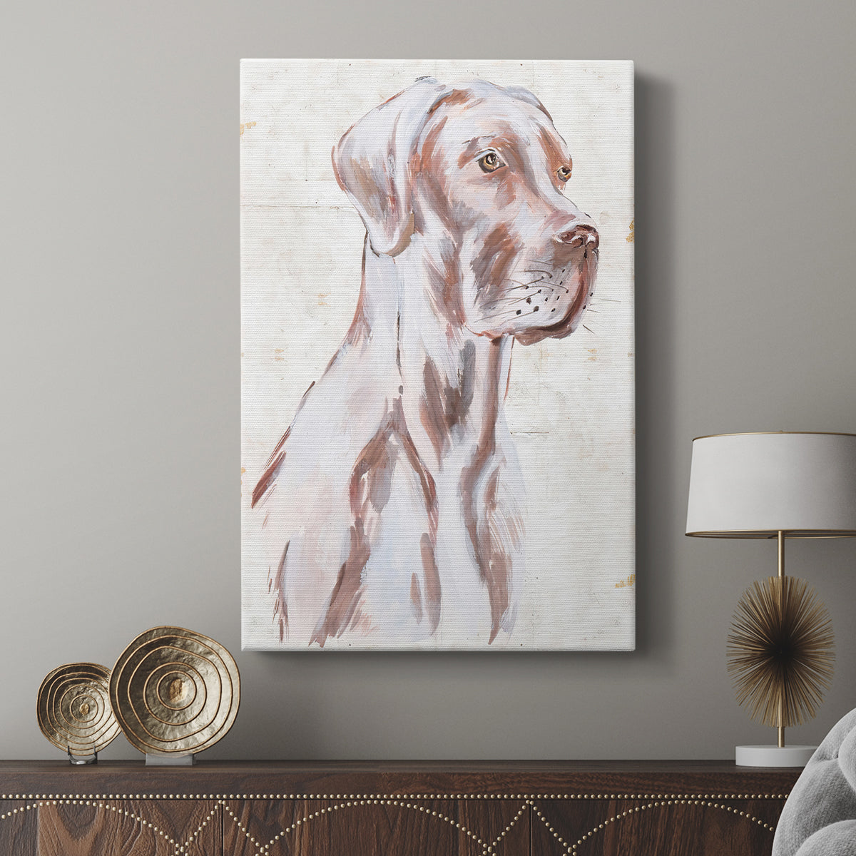 Sitting Dog IV - Canvas Art Print
