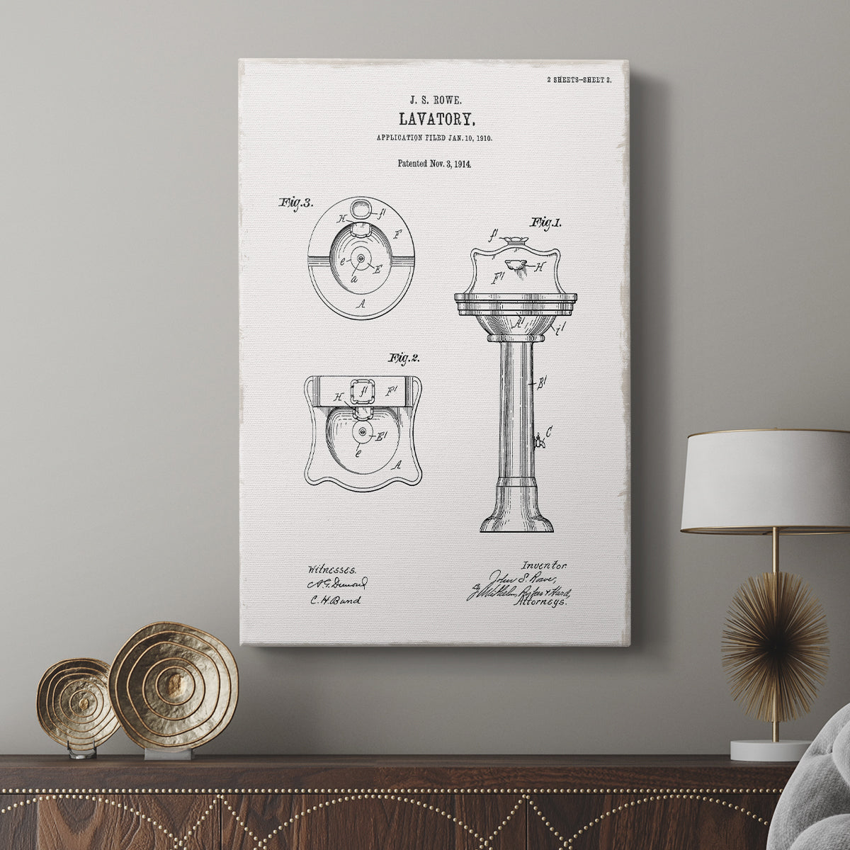 Vintage Sink I - Canvas Art Print