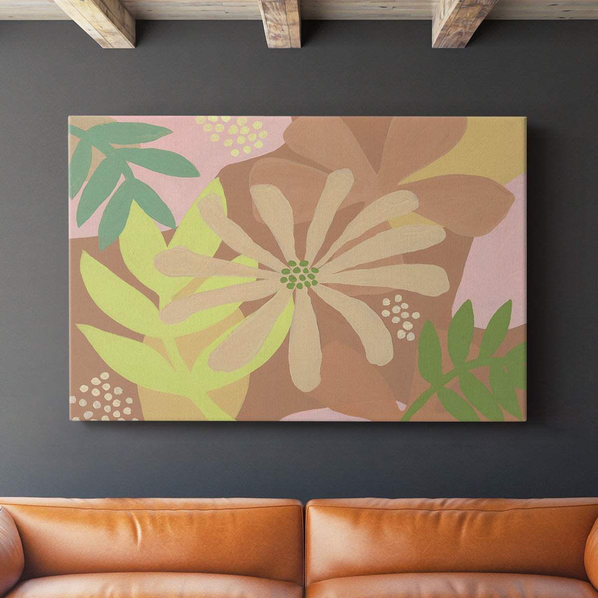 Neutral Blooms II - Canvas Art Print