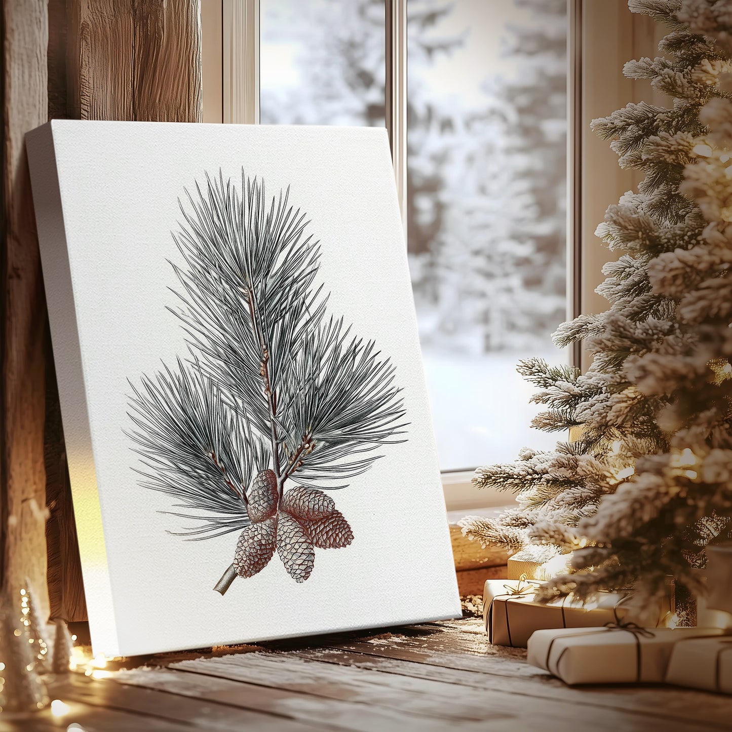 Silver Whisper of Snow - Canvas Art Print