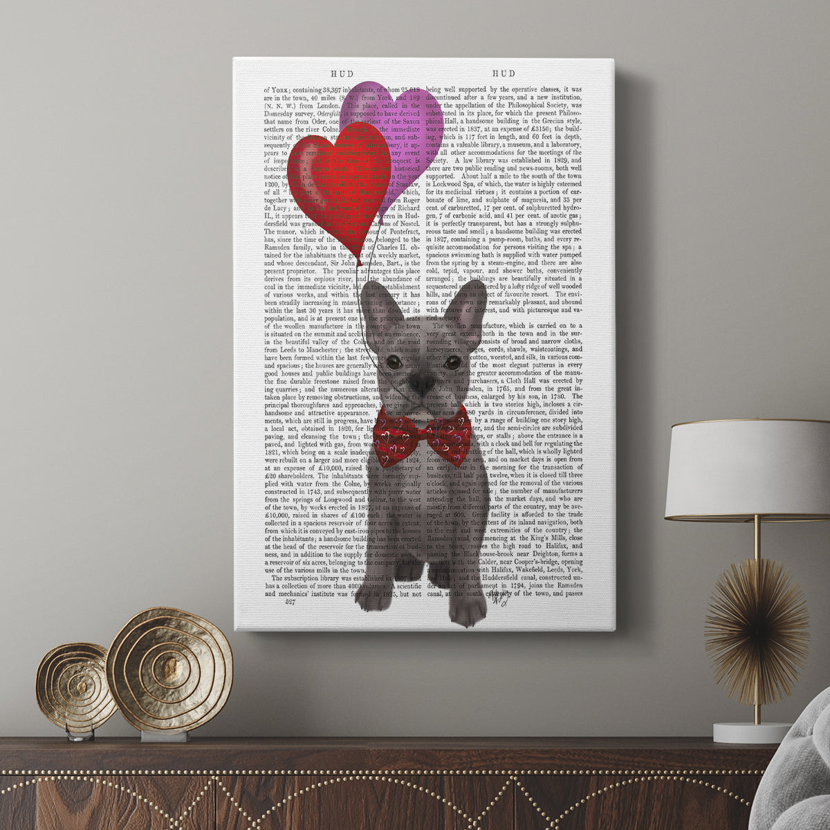 French Bulldog and Balloons - Canvas Art Print