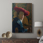 Canvas art print featuring a refined portrait with striking color and simple background displayed in a modern interior space.