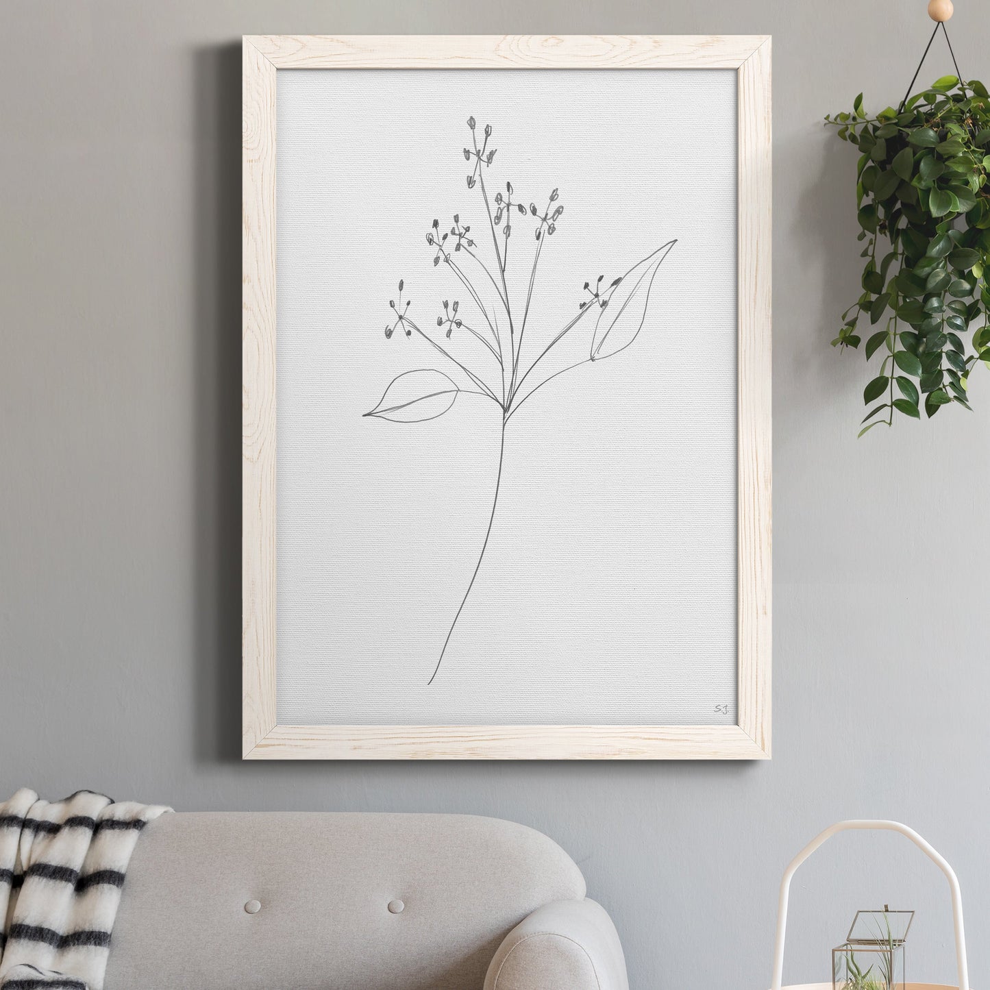 Botanical Gesture V - Premium Canvas Framed in Barnwood - Ready to Hang