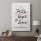 Faith Hope and Love Cross - Canvas Art Print