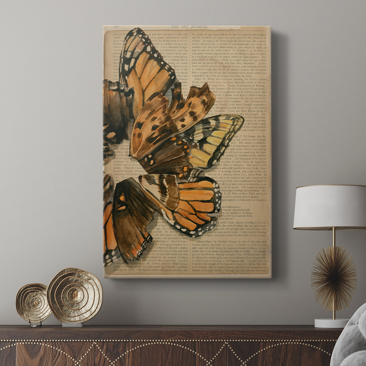 Winged Wreath I - Canvas Art Print