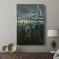 Canvas art print featuring a modern image with blended tones and abstracted forms displayed in a modern interior space.