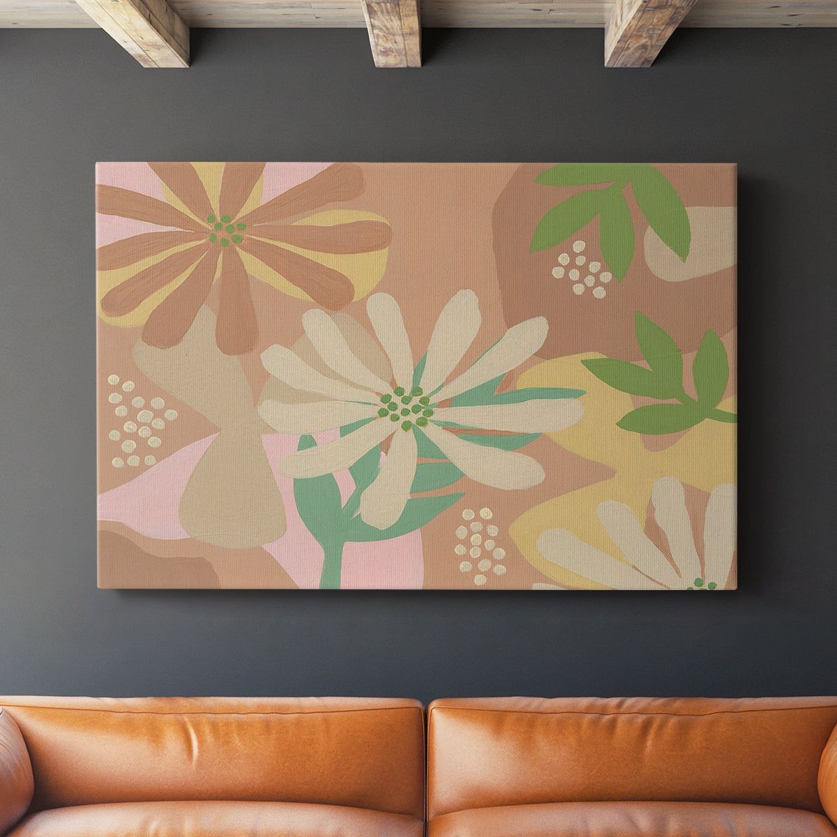 Neutral Blooms III - Canvas Art Print