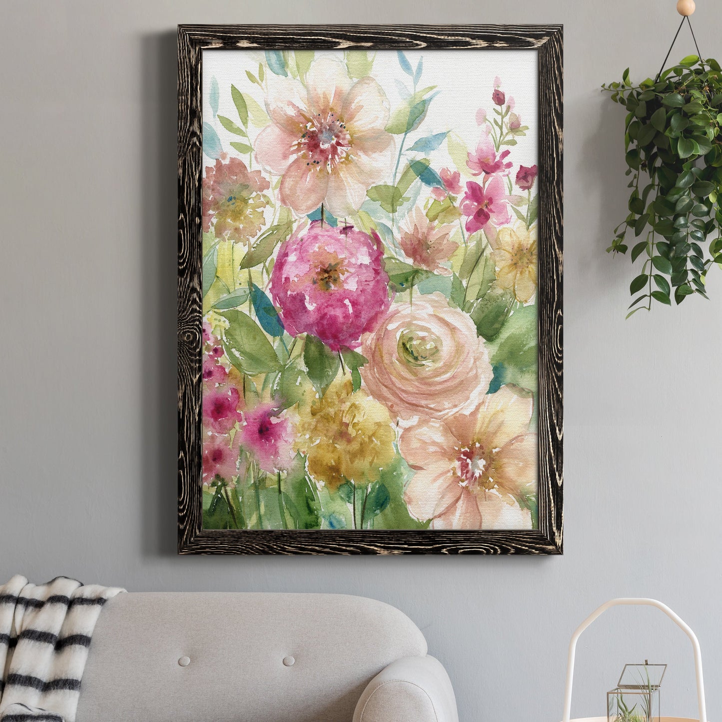 Jardin de Fleurs - Premium Canvas Framed in Barnwood - Ready to Hang