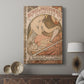 Canvas art print featuring a decorative poster with elegant lines and soft tones displayed in a modern interior space.