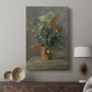 Canvas art print featuring a vibrant bouquet with layered petals and natural light displayed in a modern interior space.