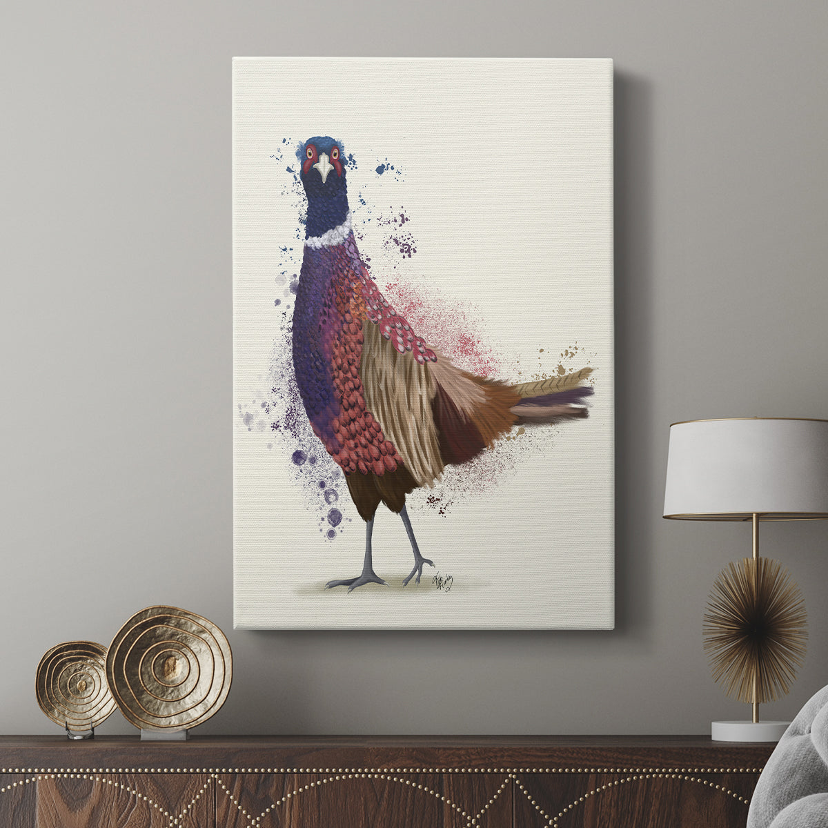 Pheasant Splash 6 - Canvas Art Print