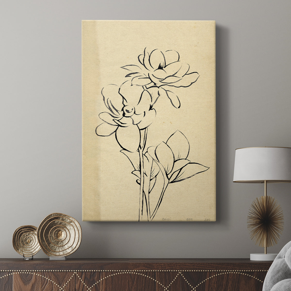 Magnolia Sketch II - Canvas Art Print