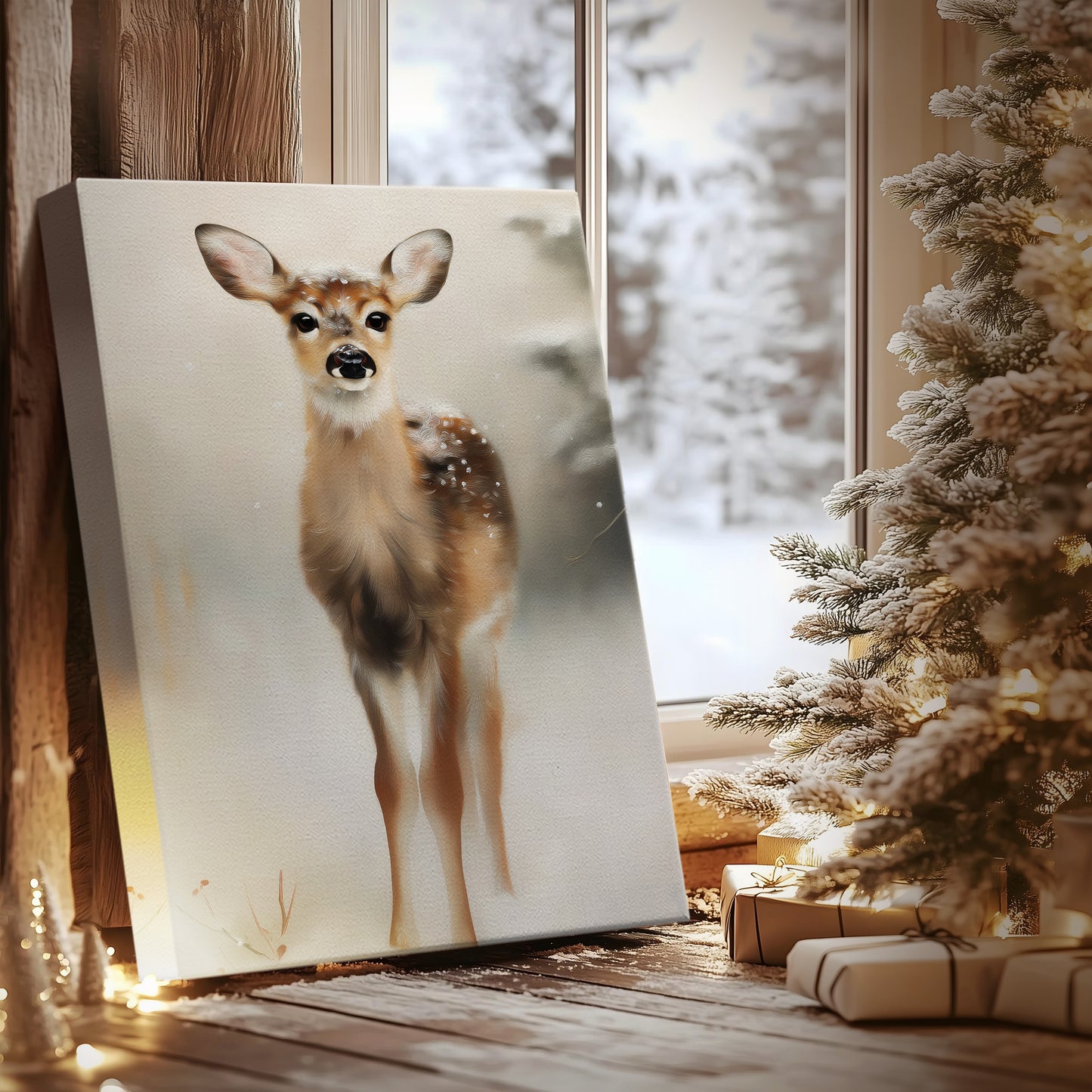 Tinsel-Gold Night at Night - Canvas Art Print
