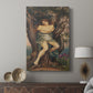Canvas art print featuring a nature-inspired figure with soft lines and earthy tones displayed in a modern interior space.