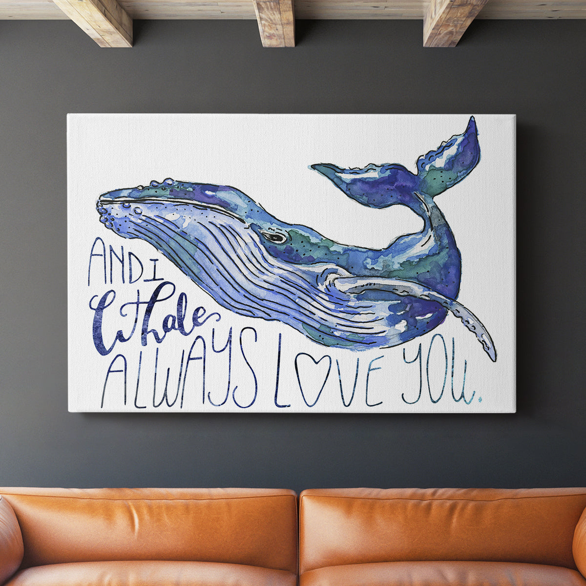 Whale Love I - Canvas Art Print
