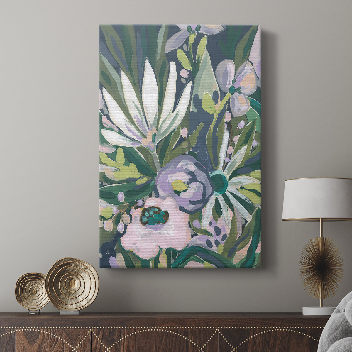 Purple Jungle Garden I - Canvas Art Print