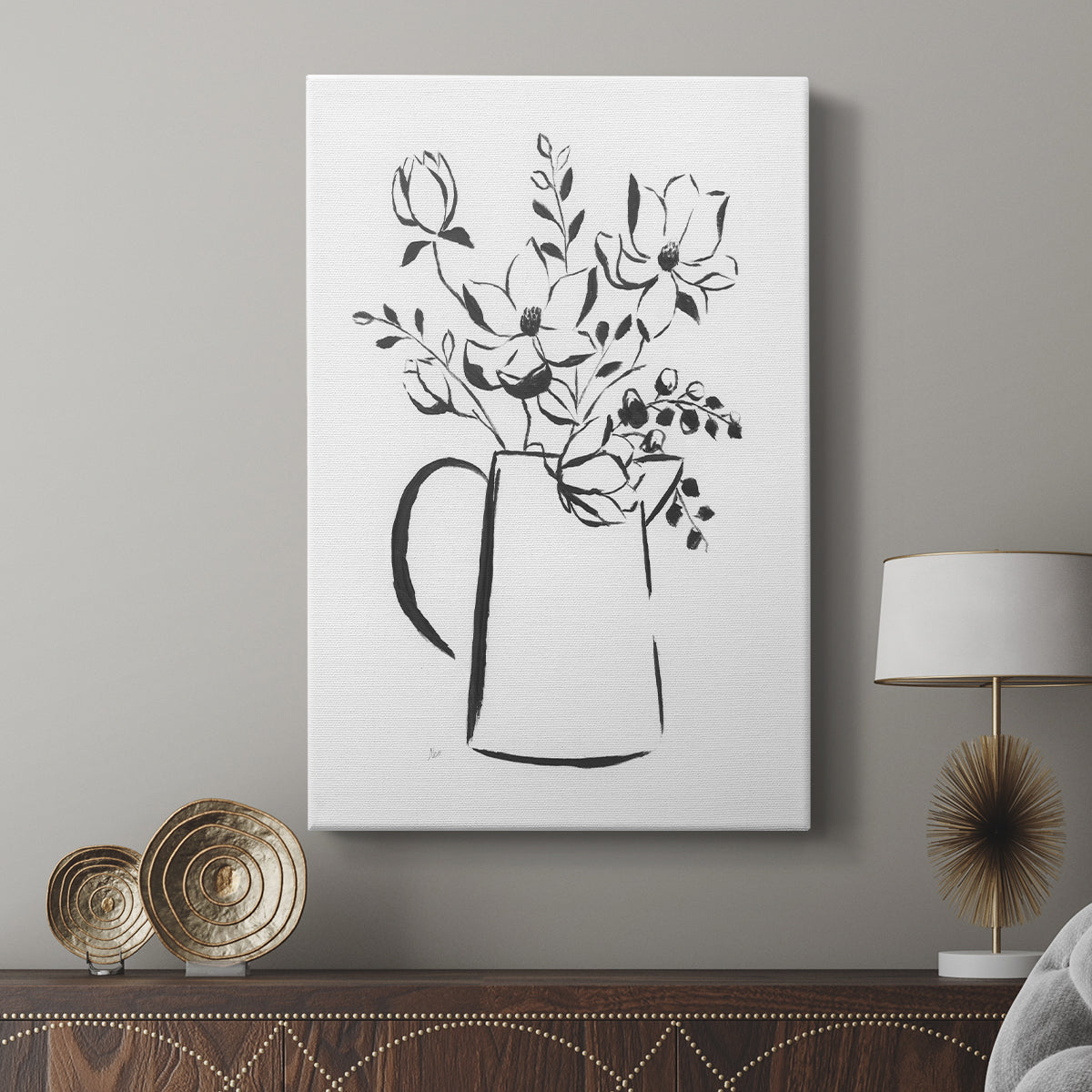Sketchy Bouquet I - Canvas Art Print