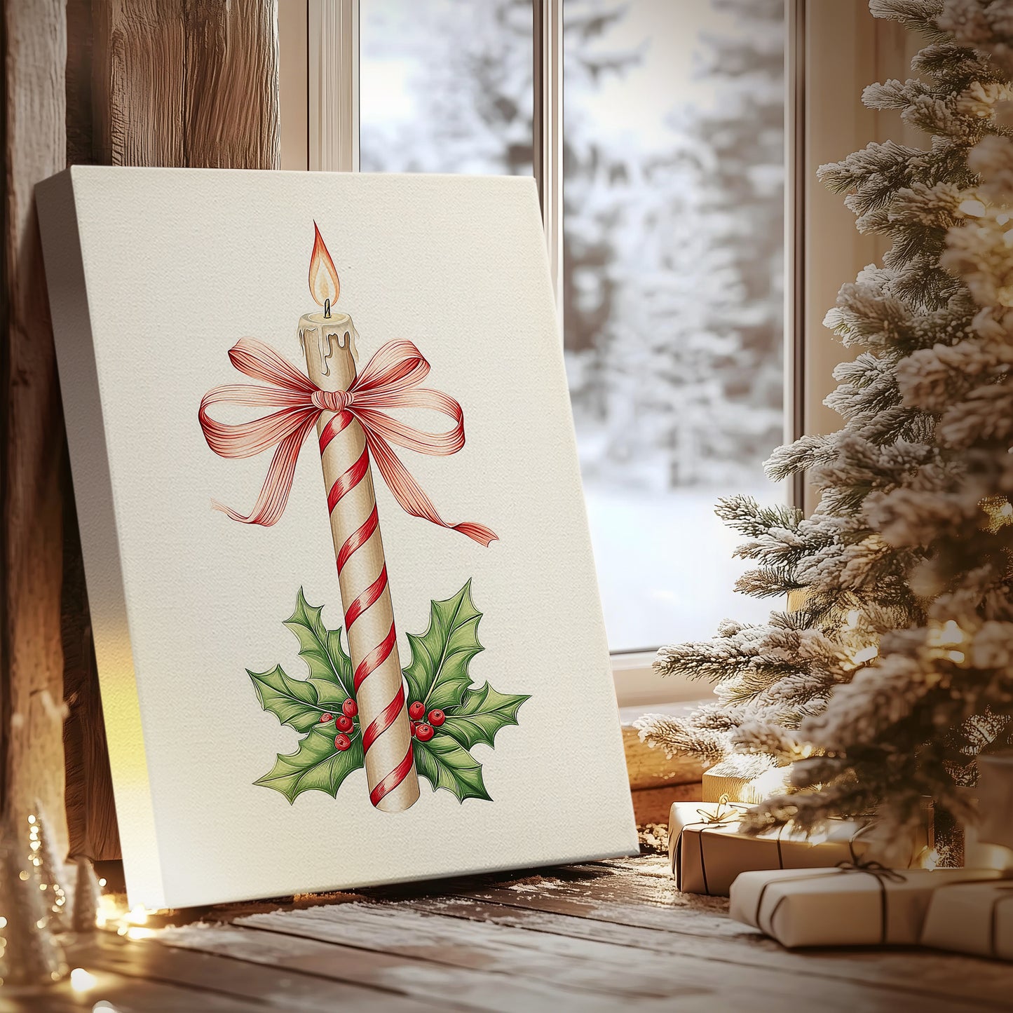 Gilded Nativity Square - Canvas Art Print