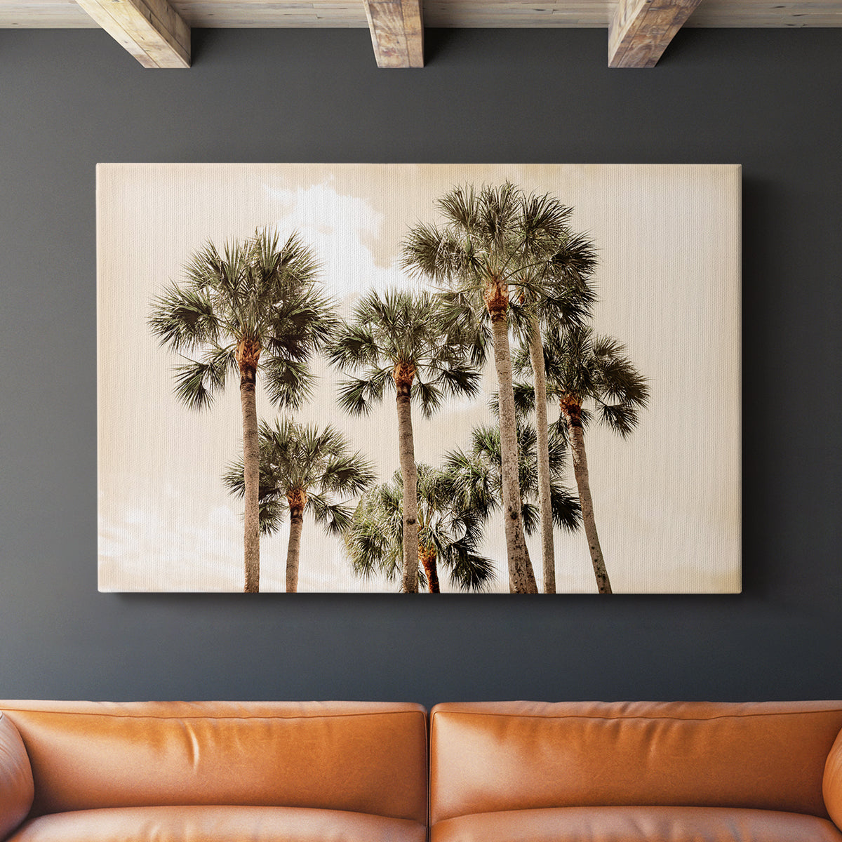 Blushing Palms - Canvas Art Print