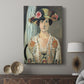 Canvas art print featuring a modern portrait with exaggerated color and expressive detail displayed in a modern interior space.
