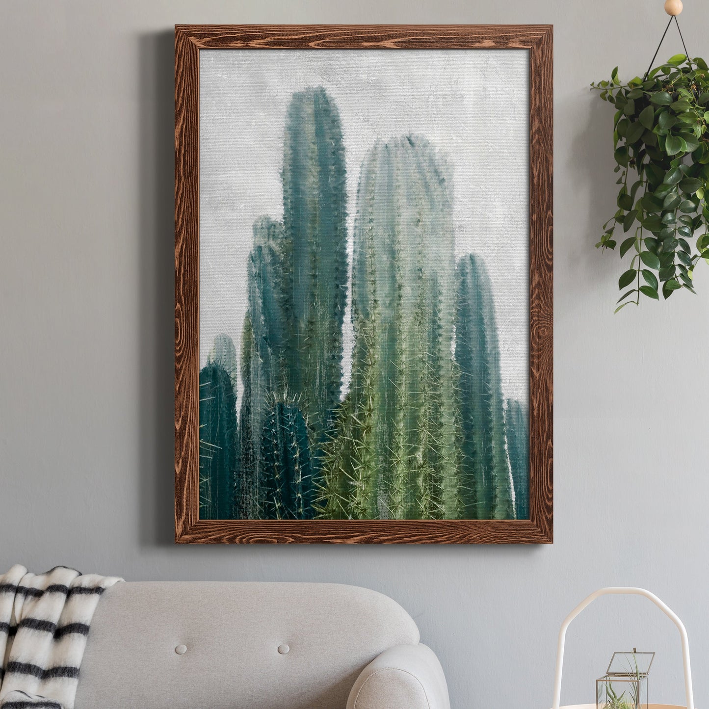 Aruba Cacti II - Barnwood Framed Canvas Print