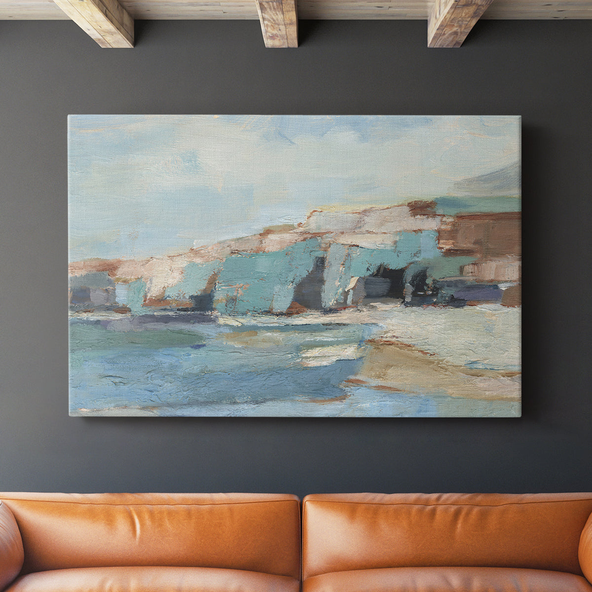 Turquoise Cliff Wall II - Canvas Art Print