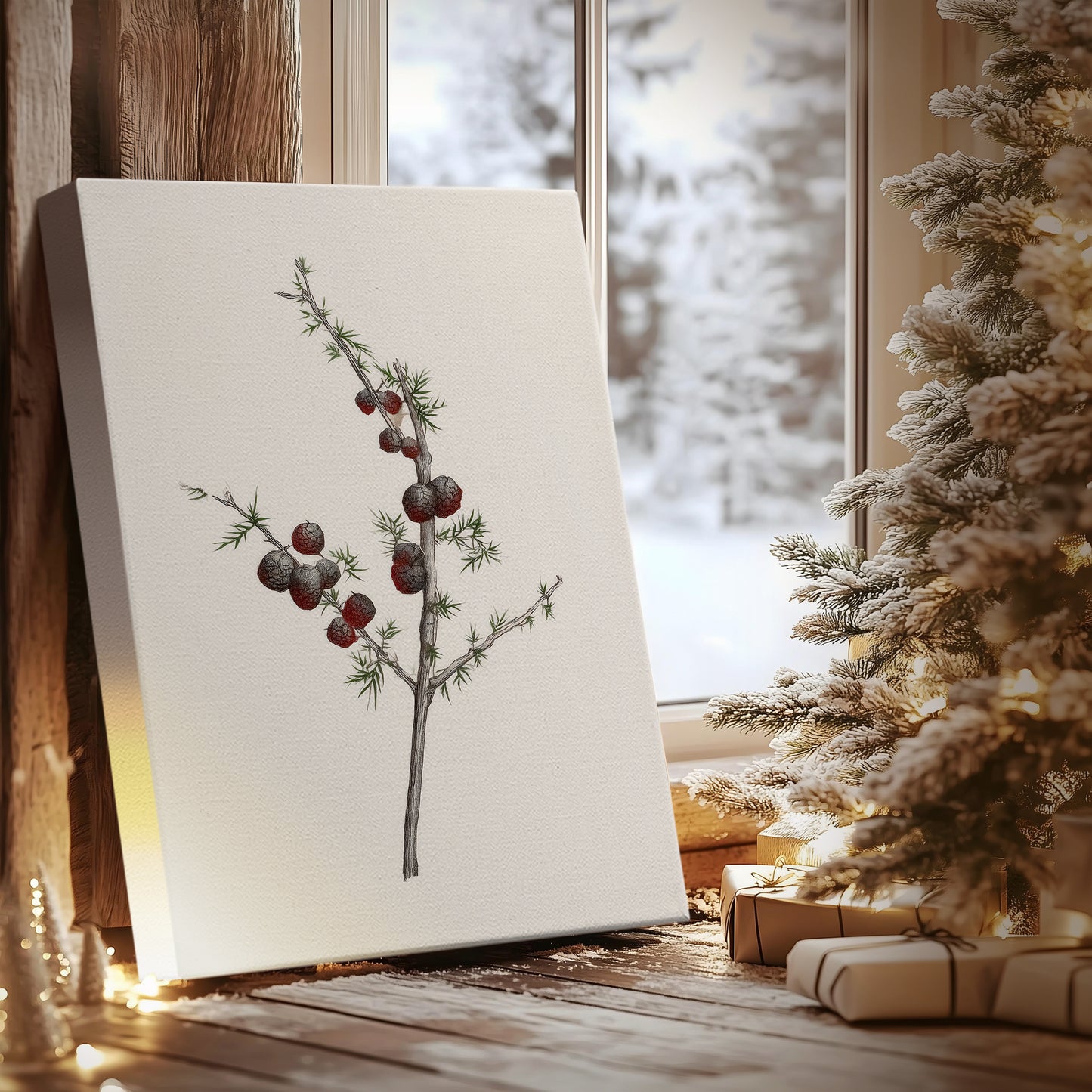 Pearled Yule Promise - Canvas Art Print