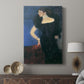 Canvas art print featuring a classic portrait with subtle detail and calm expression displayed in a modern interior space.