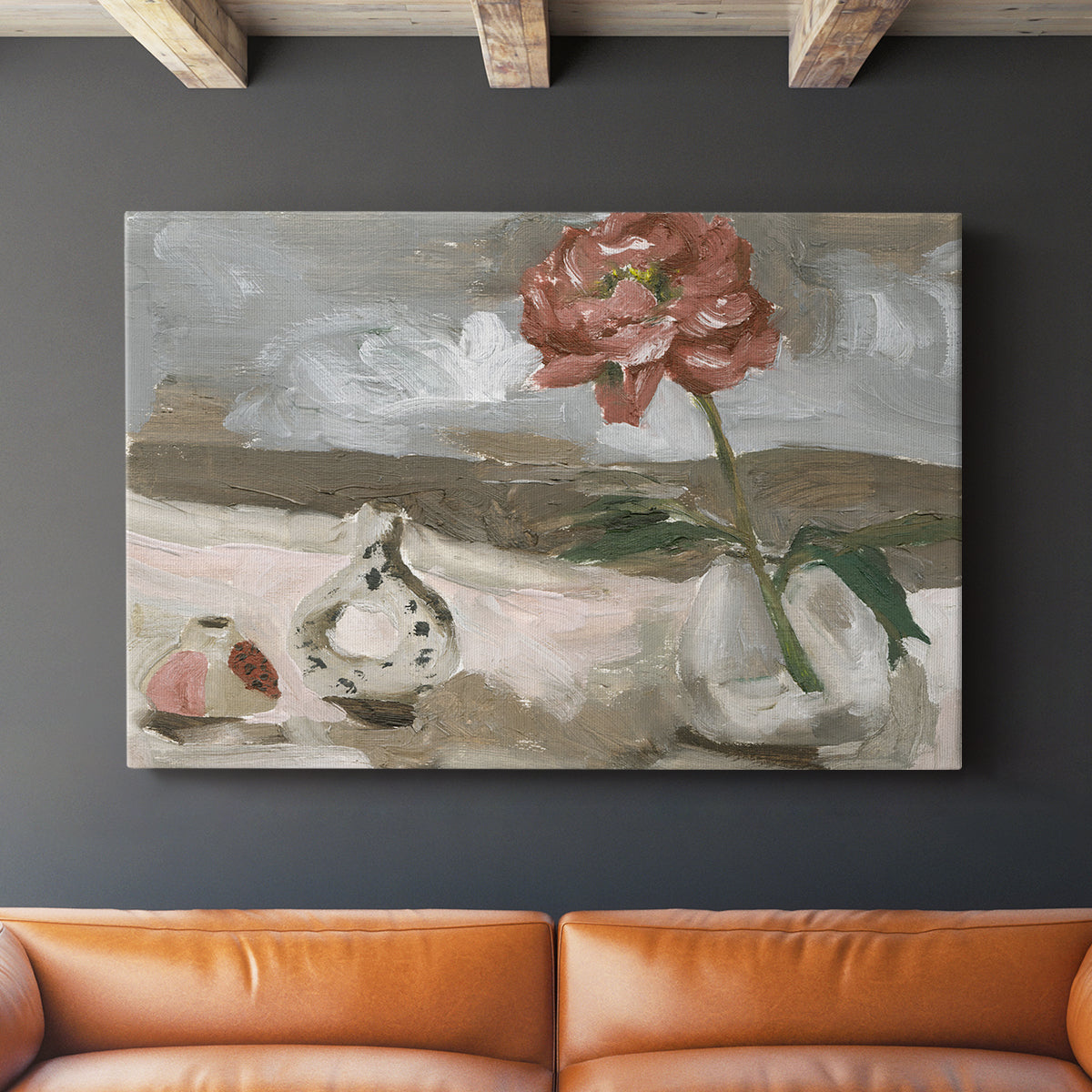 Vase of Pink Flowers IV - Canvas Art Print